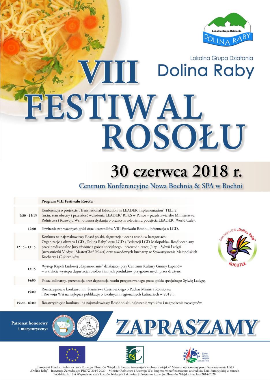 Zaproszenie na VIII Festiwal Rosołu.