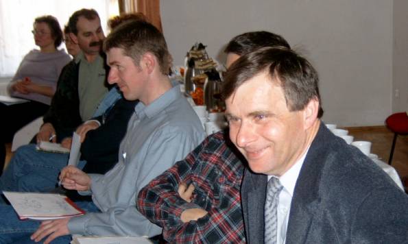 Andrzej Marcinek (na pierwszym planie) - laureat nagrody "Zotego Talentu".