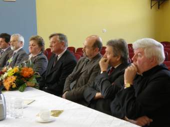 Spotkanie samorzdowcw i pedagogw z Ministrem Edukacji Narodowej w auli Zespou Szk w egocinie.
