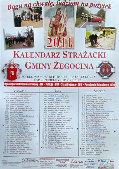 Kalendarz Straacki na 2011 r.