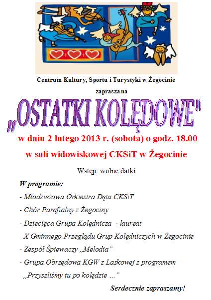 Zaproszenie na Ostatki Koldowe 2013