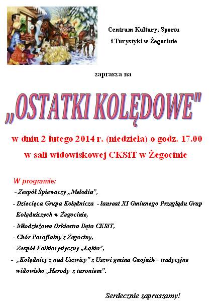 Zaproszenie na Ostatki Koldowe 2014.