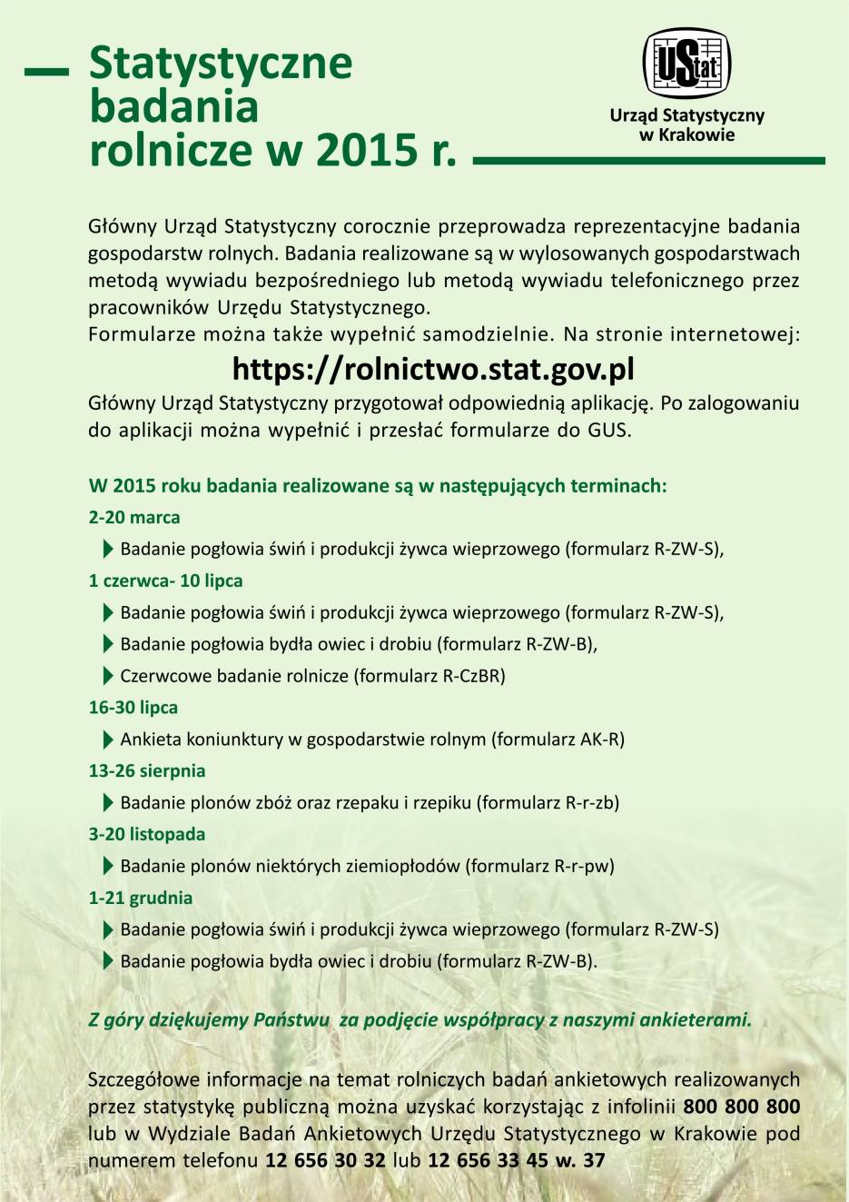 Statystyczne Badanie Rolnicze w 2015 r.