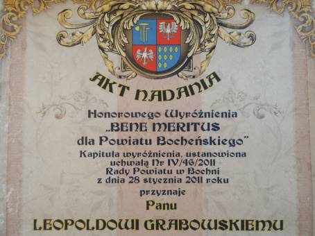 Bene Meritus dla Powiatu Bocheskiego 2015.