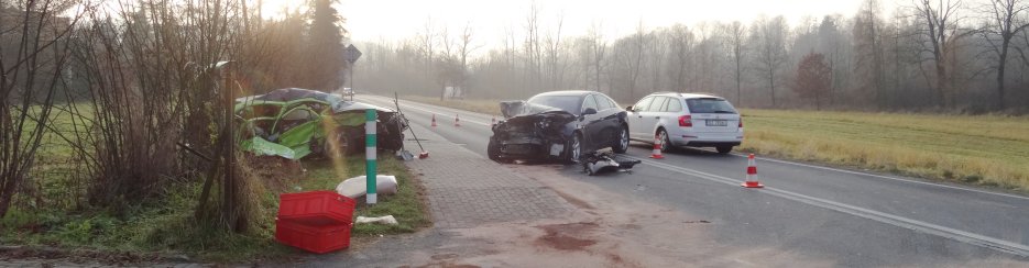 Wypadek drogowy w kcie Grnej - 26.11.2016 r.