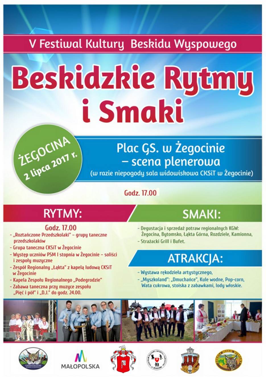 5. Beskidzkie Rytmy i Smaki - Zegocina 2017 - zaproszenie.