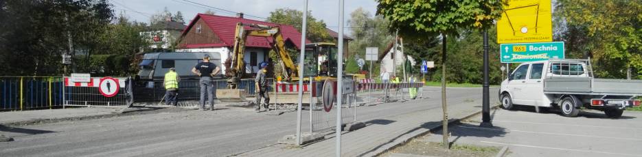 Prace remontowe na moście w Żegocinie.