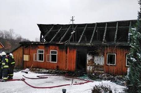 Pożar domu mieszkalnego w Bytomsku - 27.02.2018 r. Foto. Tomasz Janiczek.