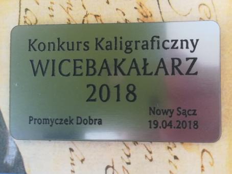 Ogólnopolski Konkurs Kaligraficzny - Tyniec -19.04.2018