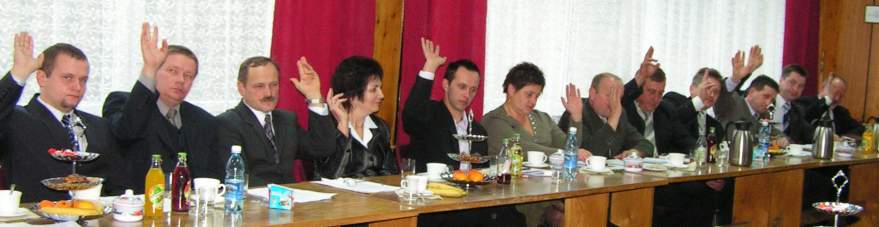 Rada Gminy 2006 - 2010 na pierwszym posiedzeniu.