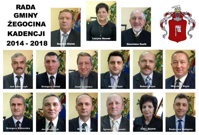 Rada Gminy w egocinie kadencji 2014 - 2018.