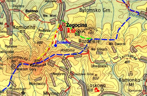 Mapka szlaków gminy Żegocina.