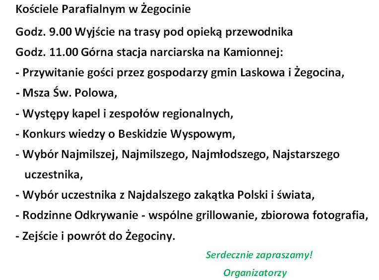 Zaz Turystyczny na Kamionnej - zaproszenie.