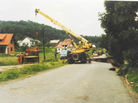 Popowodziowa odbudowa egociny - lipiec 1997 r.