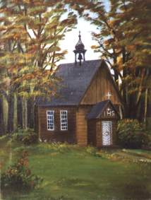 Kapliczka dworska - obraz Anny Łękawa.