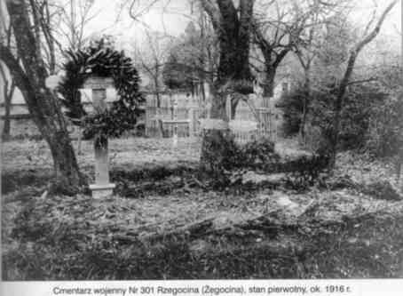 Cmentarz wojenny nr 301 w Żegocinie - widok pierwony z 1916 r.