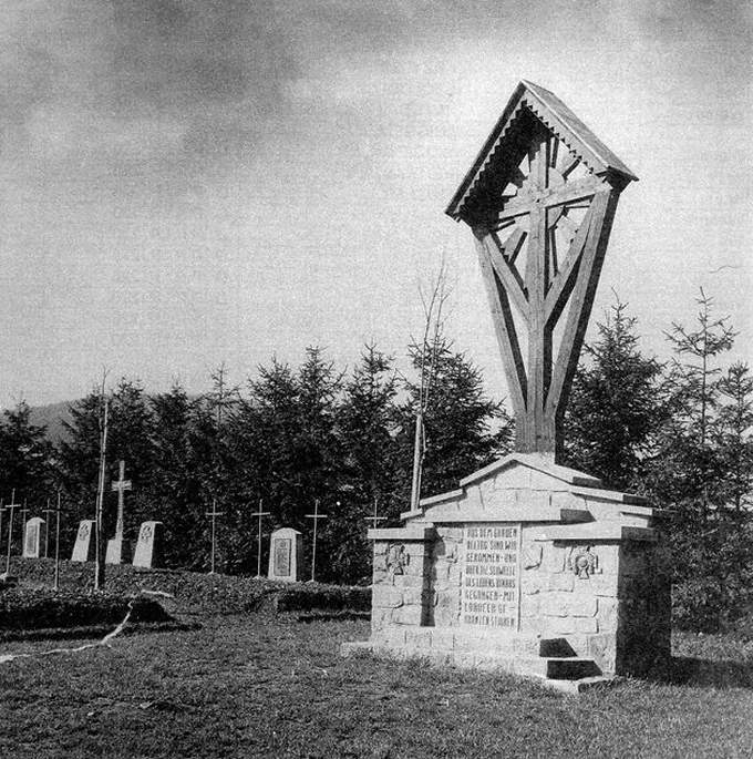 Cmentarz I Wojny wiatowej nr 302 w egocinie. Stan pierwotny. Foto z 1916 roku.