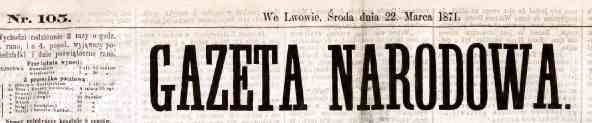 "Gazeta Narodowa" z 22 marca 1871 roku.