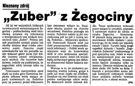 Zuber z Żegociny.