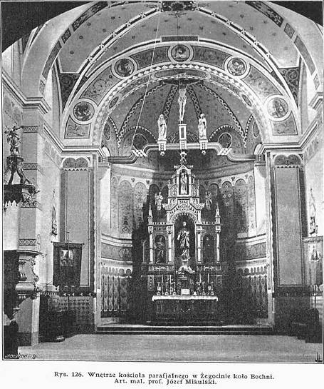 Wntrze kocioa parafialnego w egocinie 1906.