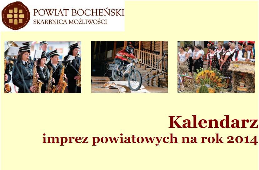 Kalendarz imprez powiatowych na rok 2014.